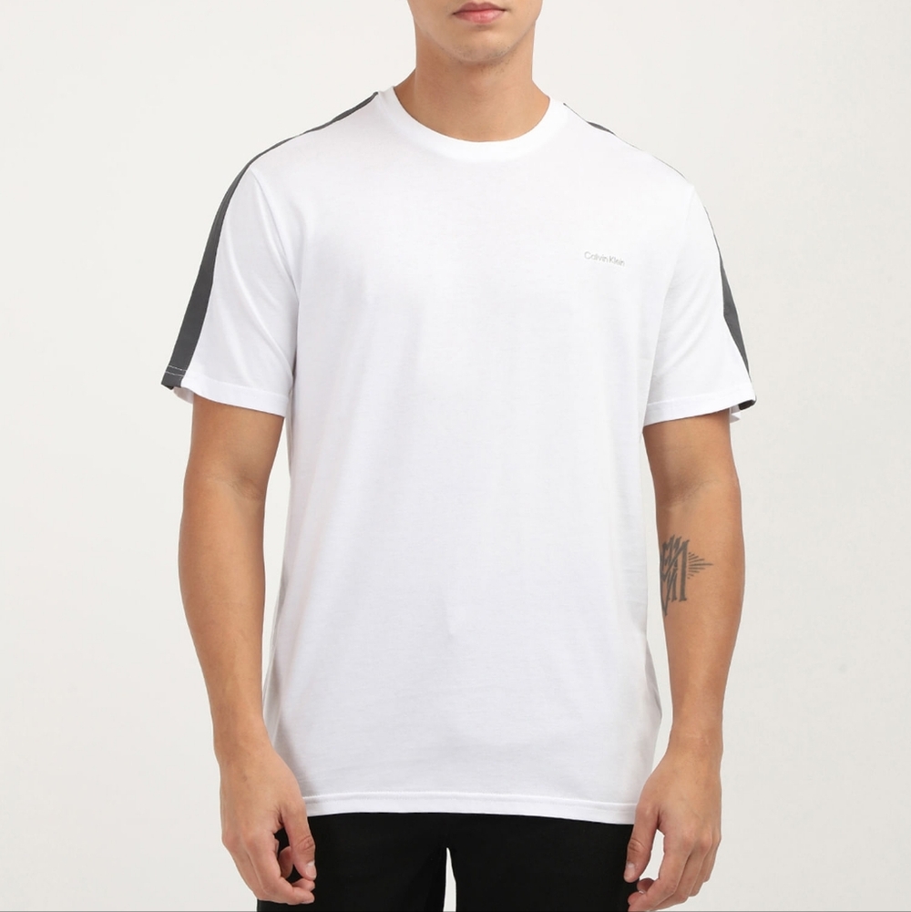 Calvin Klein Men's Nylon Pieced Crew Neck T-Shirt